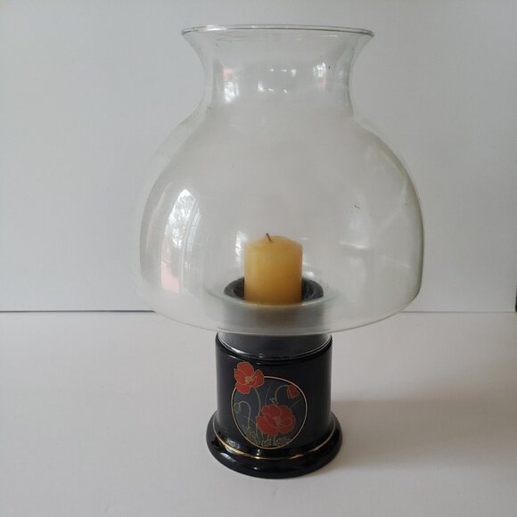 JAY IMPORT 14-7965 RED ORCHID Classique Hurricane Candle Lamp 10" Tall - Picture 4 of 7